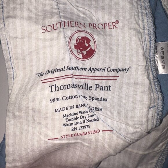 NEW NWT Southern Proper Thomasville Flat Front Chino Pant Blue 32x32 - Picture 9 of 10